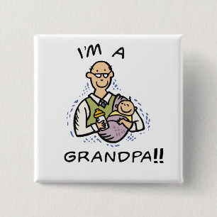 I'm a Grandpa T shirts and Gifts 15 Cm Square Badge