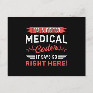 I'm A Great Medical Coder Coding ICD Programmer Postcard