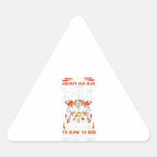 Im A Grumpy Old Man I Was Born In April Triangle Sticker