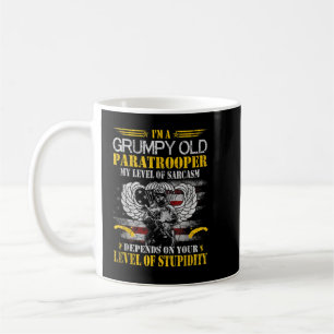 I'm A Grumpy Old Paratrooper Flag Tshirt, Veterans Coffee Mug