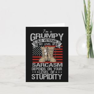 I'm A Grumpy Old Veteran Funny Army Us Flag Grandp Card