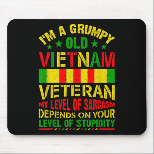 Im A Grumpy Old Vietnam Veteran Shirt Vietnam War Mouse Mat