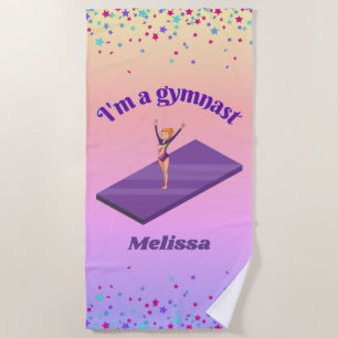 I'm A Gymnast - Girl w/ Leotard on Purple Gym Mat