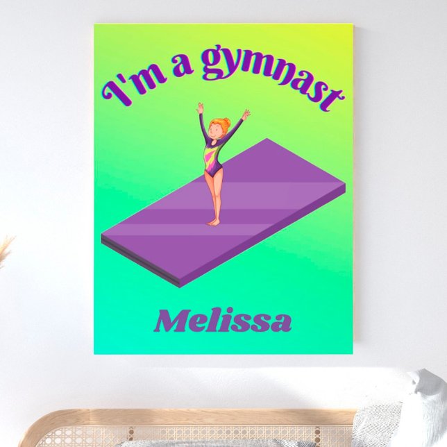 I'm A Gymnast - Girl w/ Leotard on Purple Gym Mat  Photo Print (Creator Uploaded)