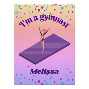 I'm A Gymnast - Girl w/ Leotard on Purple Gym Mat  Poster