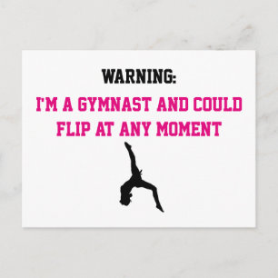 I'm a Gymnast Magenta Gymnastics Fun Quote Flip Postcard