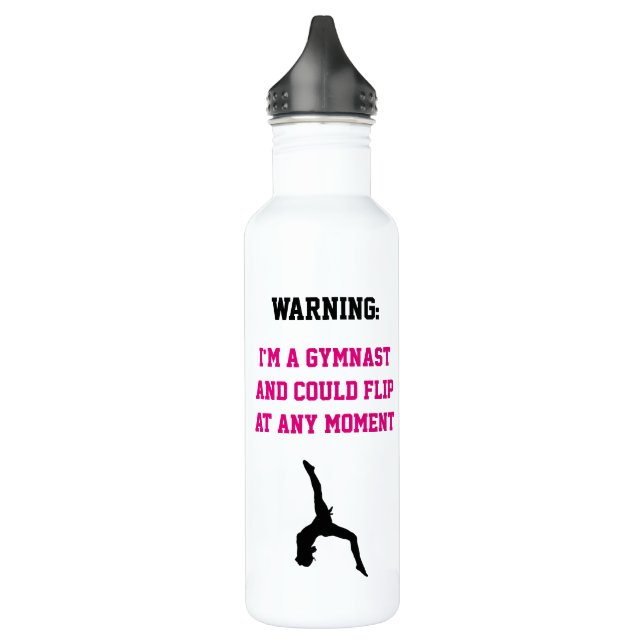 I'm a Gymnast Magenta Gymnastics Name Personalised 710 Ml Water Bottle (Left)