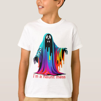 I'm a Haunt Mess-Colourful Dripping Ghost Hallowee T-Shirt