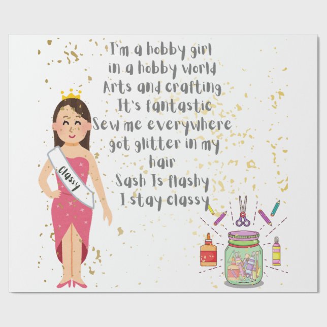 I'm a Hobby Girl in Hobby World Wrapping Paper (Flat)