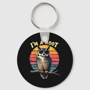 Im A Hoot Sarcastic Saying Owl Bird Retro Vintage Key Ring