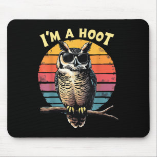 Im A Hoot Sarcastic Saying Owl Bird Retro Vintage Mouse Mat
