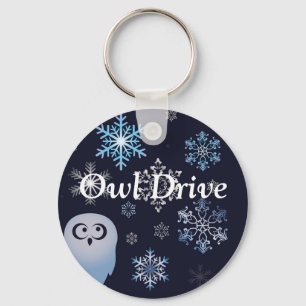 I'm A Hoot Snowy Owl Christmas Owl Blue Key Ring