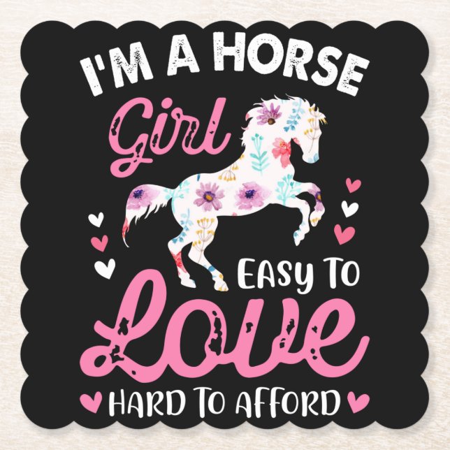 I'm A Horse Girl Easy To Love Hard To Afford Paper Coaster (Front)