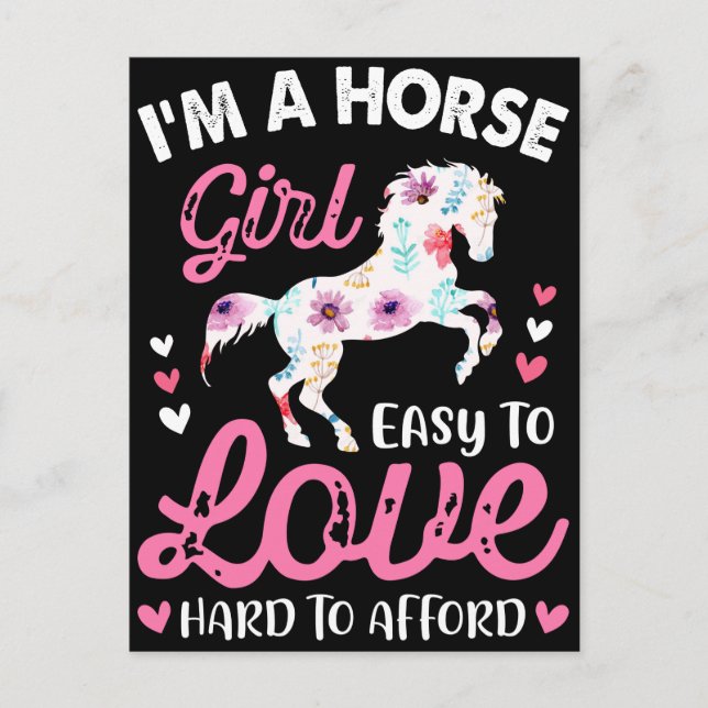 I'm A Horse Girl Easy To Love Hard To Afford Postcard (Front)