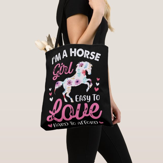 I'm A Horse Girl Easy To Love Hard To Afford Tote Bag (Close Up)