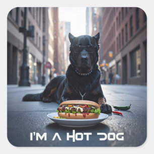 I'M A HOT DOG - CHILI DOG - SQUARE STICKER