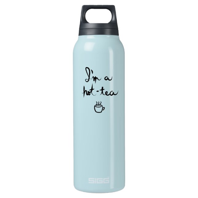 I'm a Hot-Tea - Custom Thermo (0.5L), Teal Insulated Water Bottle (Front)