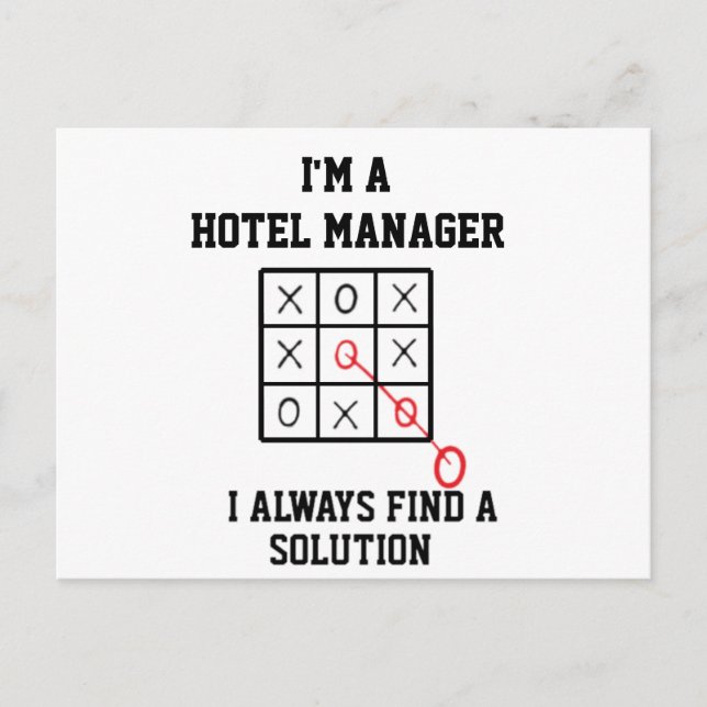 Im A Hotel Manager I Always Find A Solution Postcard (Front)