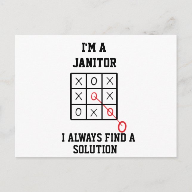 Im A Janitor I Always Find A Solution  Postcard (Front)