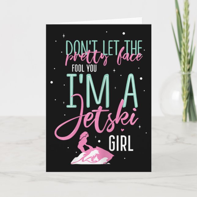 I'm A Jet Ski Girl Funny Saying Racing  Card (Front)
