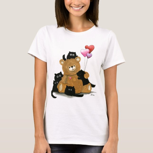 I'm a Keeper Valentine Shirt Teddy Bear Cats by Bi (Front)