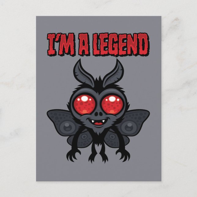 I'm A Legend - Spooky Cute Mothman Postcard (Front)