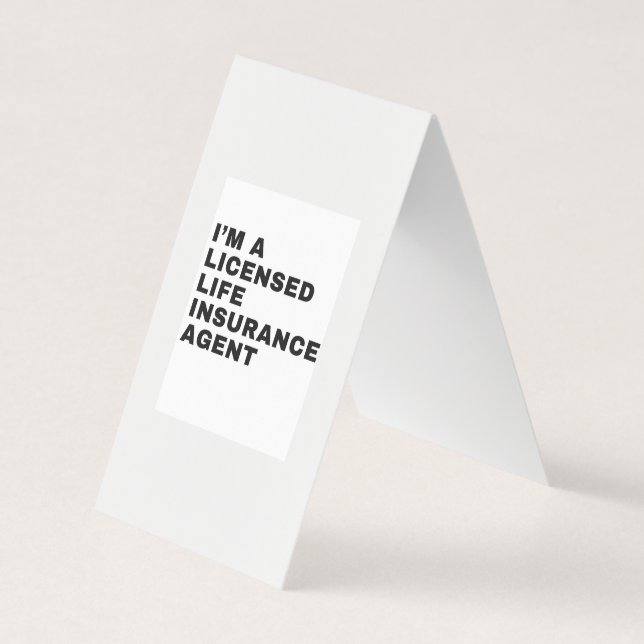 I'M A LICENSED LIFE INSURANCE AGENT BUSINESS CARD (Front)
