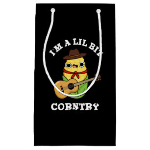 I'm A Little Bit Corntry Funny Corn Pun Dark BG Small Gift Bag