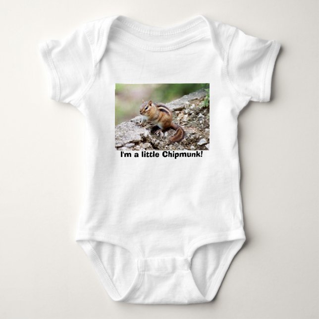 I'm a little Chipmunk! Baby Bodysuit (Front)