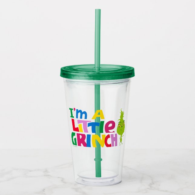 I'm a Little Grinch Colorful Graphic Acrylic Tumbler (Front)