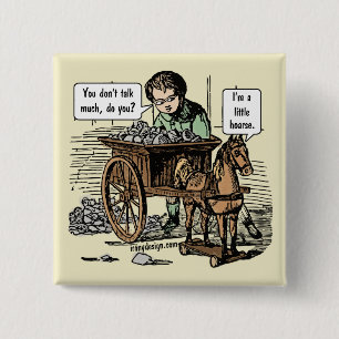 I'm a Little Hoarse! Horse Pun 15 Cm Square Badge