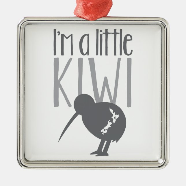 I'm a little kiwi with cute New Zealand bird Metal Tree Decoration (Front)