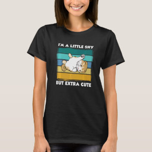 I'm A Little Shy But Extra Cute Retro Cat Cat Anim T-Shirt