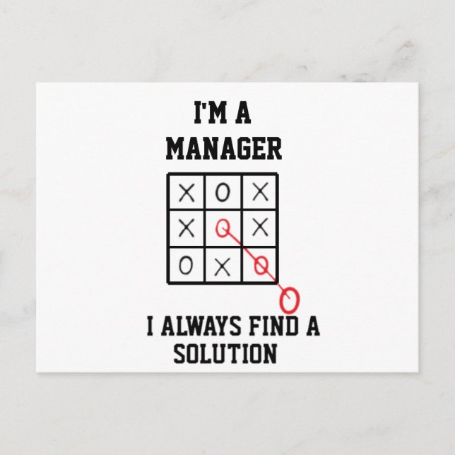 Im A Manager I Always Find A Solution  Postcard (Front)