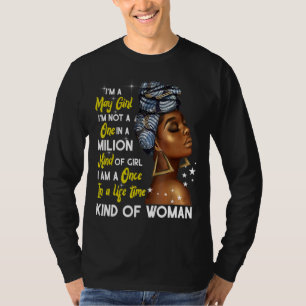 I'm A May Girl Taurus Birthday Proud Melanin Black T-Shirt