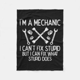 Im A Mechanic Cant Fix Stud Funny Car Auto Garage Fleece Blanket