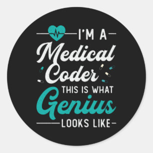 I'm A Medical Coder Coding ICD Retro Programmer Classic Round Sticker