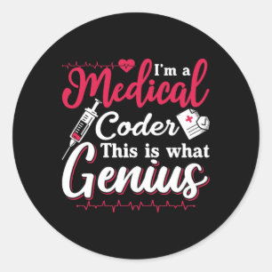 I'm A Medical Coder This Genius Coding Programmer Classic Round Sticker