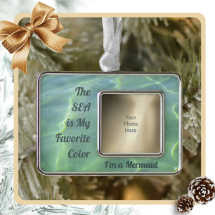 I'm a Mermaid with Customisable Photo Silver Plated Framed Ornament