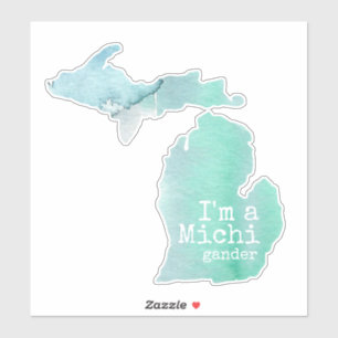 I'm A Michigander Watercolor Silhouette State