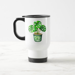 I'm a Monstera without My Coffee Funny Plant Pun Travel Mug