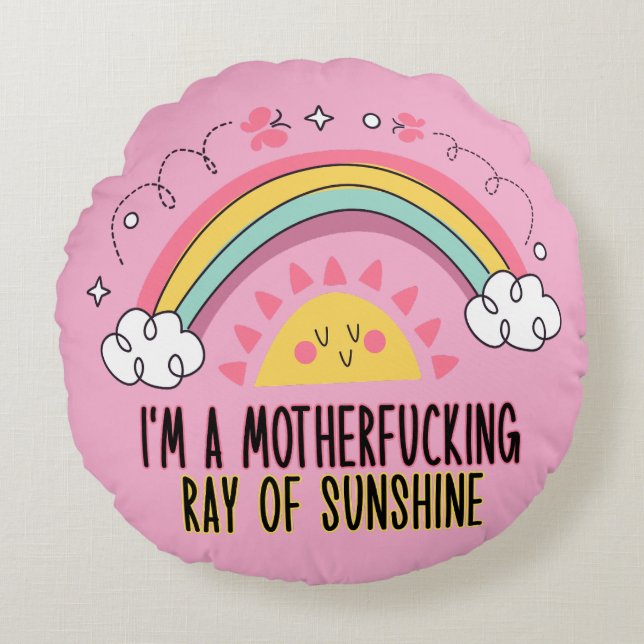 I'm A Motherf*cking Ray of Sunshine Bath Towel Set Round Cushion (Front)