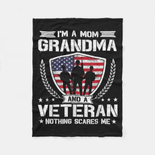 Im A Mum Grandma And A Veteran Nothing Es Me Fleece Blanket