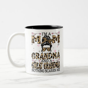 I'm A Mum Grandma Great Nothing Scares Me T-Shirt Two-Tone Coffee Mug