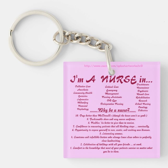 "I'm A NURSE" Key Ring (Front)