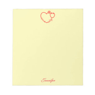 I'm A Nurse Stethoscope Heart Personalised Name Notepad