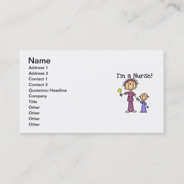 I'm a Nurse T-shirts and Gifts Business Card (Front)