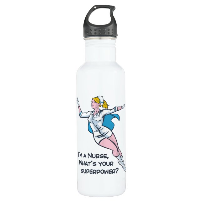 I'm a nurse what's your superpower 710 ml water bottle (Front)