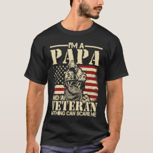 I'm A Papa And A Veteran Patriotic USA American Fl T-Shirt