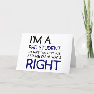 I'M A PHD STUDENT HOLIDAY CARD